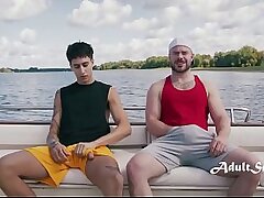 Best Buds Bust Nuts Together on Yacht - Straight with respect approximately regard approximately GAY! sexual relations videos of asian blissful mens