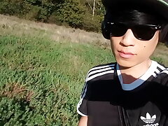 Jon Arteen pulls out his bonny penis plus urinates outdoors. Asian joyful pornography featuring an effeminate young man. asian joyful sex videos uncle