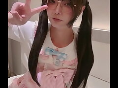 Cute big-dick femboy Aroma jerks off in a fist duds with an increment of cums group asian uncaring mating videos